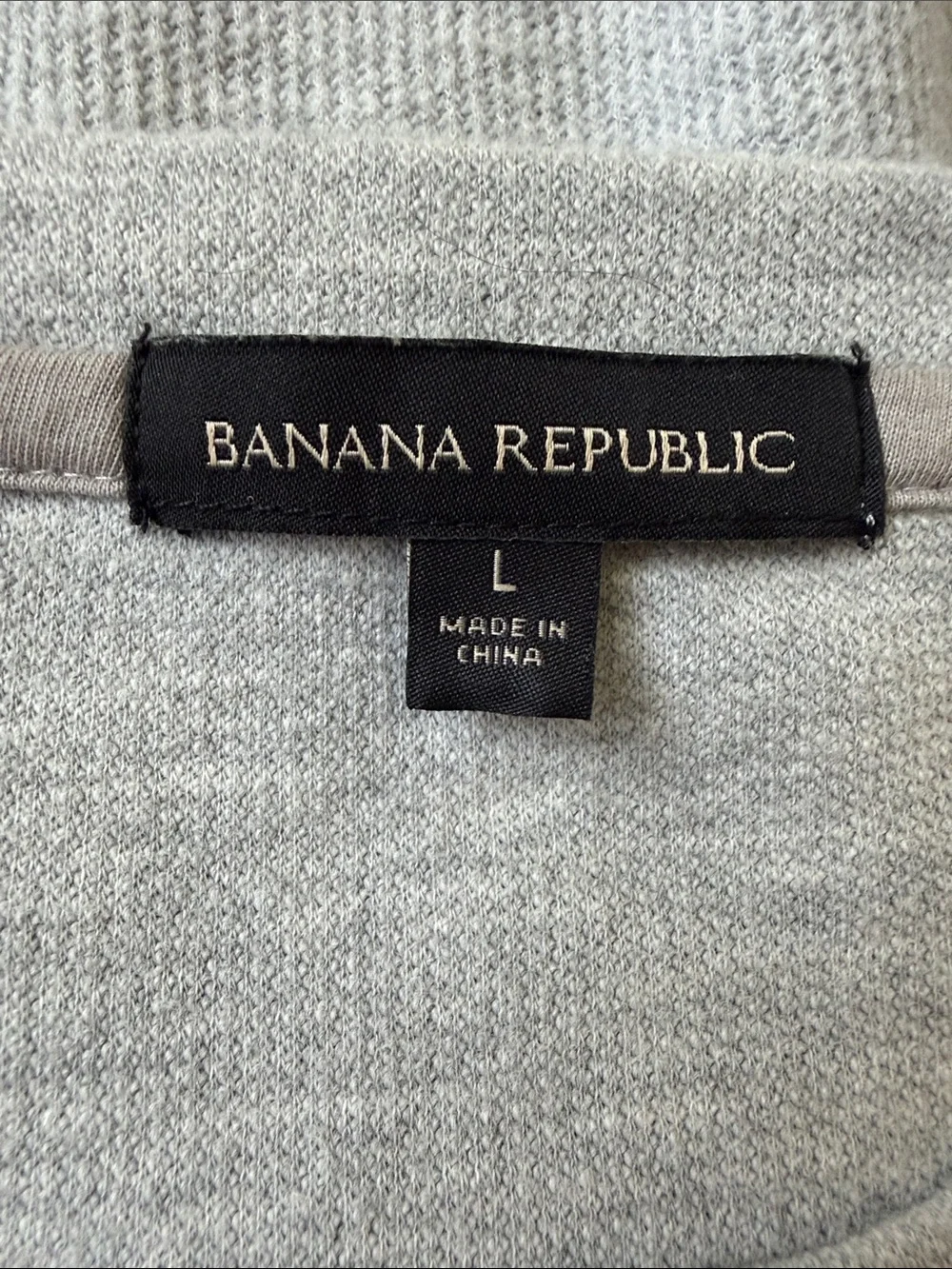 Banana Republic Waffle-knit Raglan Crewneck Heather Gray Sweater